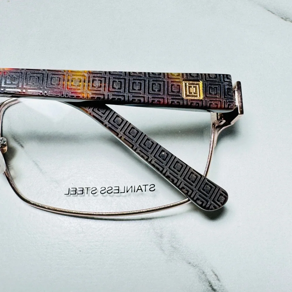 Liz Claiborne L622 Navy Blue Silver Stainless Steel Eyeglass Frames 54-17-135